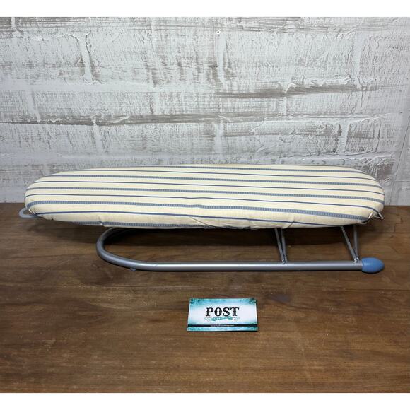 Vintage Tabletop Mini Blue Striped Ironing Board - Picture 1 of 6